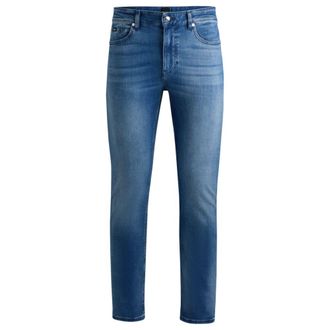BOSS Delaware Slim-fit jeans in blue cashmere-touch denim
