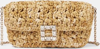 Roger Vivier Jeux De Fille raffia-effect shoulder bag