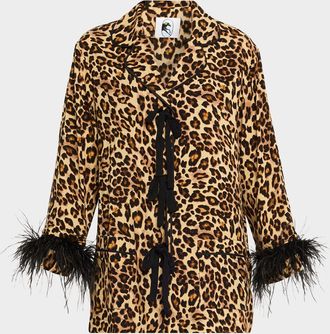 Sleeper Leopard-Print Viscose Pajama Set