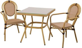 Wanderlust Deco Wanderlust Deco - Conjunto De Mesa Y 2 Sillas Marr&oacute;n, Mesa:70x70x72.silla(2):55x58x88