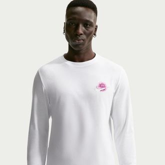 Nike Mens Essential Long-Sleeve Basketball T-Shirt in White | IH4129-100
