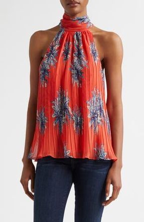 Ramy Brook Racquel Print Tie Back Sleeveless Top in Bright Lily Floral at Nordstrom Rack, Size Large