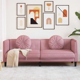 vidaXL Sof&aacute; Con Cojines 3 Plazas Terciopelo Rosa Vidaxl