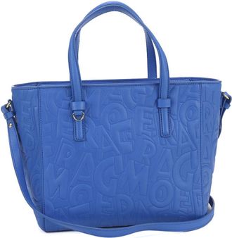 Ferragamo Blue Leather Tote Bag (Pre-Owned)