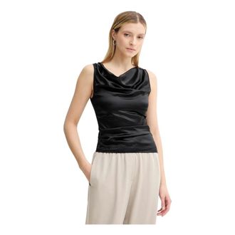 &Aacute;eron Tops, Dames, Zwart, S, Leer, Camille Blouse