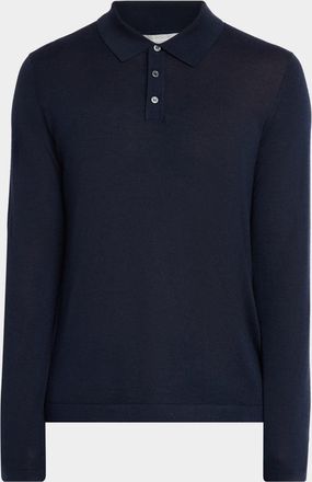 Neiman Marcus Men & apos;s Cashmere Long-Sleeve Polo Shirt