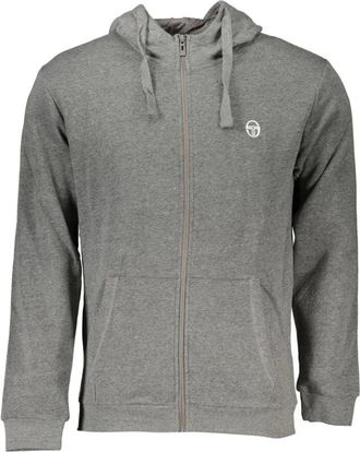 Sergio Tacchini Grijze Katoenen Trui - Heren - Vesten met rits - Grijs - XL - Katoen - Hoodies & sweatvesten