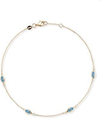 Ember Fine Jewelry Evil Eye Station Anklet in Gold at Nordstrom Rack
