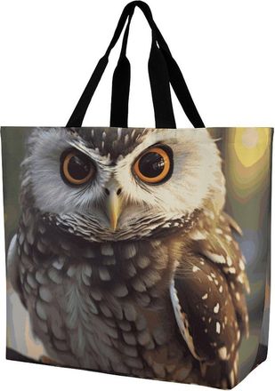Generic Cute Owl Shoulder Bag Eco Friendly Carry Bag Waterproof Tote Bags For Casual Work College