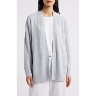 Eileen Fisher Organic Linen Blend Open Front Cardigan in Fog at Nordstrom Rack, Size Xx-Small