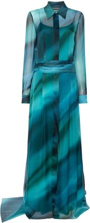 Alberta Ferretti printed chiffon dress - women - Silk - 44 - Green