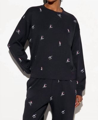 Spiritual Gangster Namaski Astrid Crew Sweater In Black