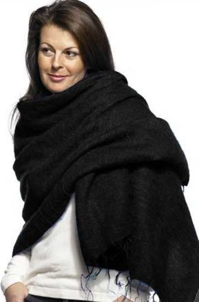 Cool Trade Winds Scarf / Wrap - Black - 100% Fair Trade Yak Cotton Shawl(Size: 190cm x 85cm)
