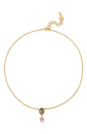 Kurt Geiger Eagle Gemstone Short Pendant Necklace in Pink at Nordstrom