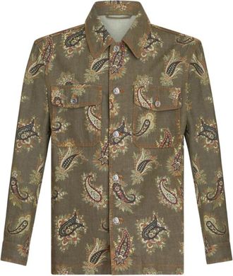 Etro Paisley Print Shirt - Heren - Casual Overhemden - Veelkleurig - M - Katoen - Overhemden