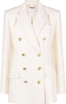 Chloé peak-lapels double-breasted blazer - women - Virgin Wool/Viscose/Silk/Wool/Silk - 40 - Neutrals