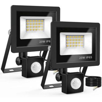 Elle Foco Led De Exterior De 20 W Con Sensor De Movimiento, 24 Led, Resistente Al Agua Ip65, 6500 K, 220 V, Para Jard&iacute;n, Patio, Garaje, Iluminaci&oacute;n Exterio
