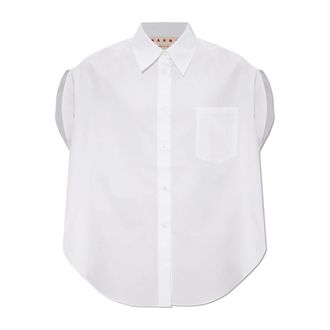 Marni Shirts, female, White, Size: 2XS Oversized T-Shirt with Pocket