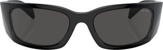 Prada Prada PR A14S rectangular frame sunglasses - women - Cellulose Propionate - 59 - Black