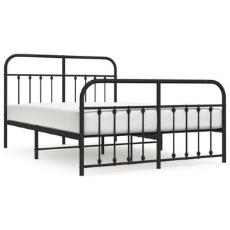 Berkfield Home Metal Bed Frame with Headboard & Footboard Black 140x200 cm