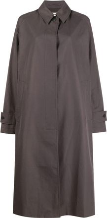 STUDIO NICHOLSON Holin buttoned raincoat - women - Cotton/Polyamide/Viscose/Cotton - 10 - Brown