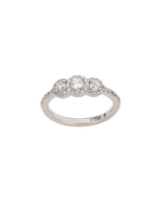 Suzy Levian Suzy Levian Silver Cz Petite Engagement Ring