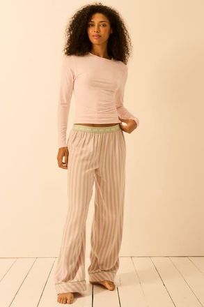 Stripe and Stare Ecovero Pyjama Bottoms in Eucalyptus Stripe at Nordstrom, Size X-Small