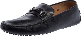 Tod's Tods Black Leather Slip On Loafers