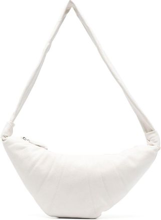 Christophe Lemaire Croissant crossbody bag - unisex - Calf Leather/Cotton - One Size - White
