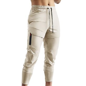Generic Training Trousers Men - Jogging Sweatpants Athletic-Fit Outdoor Pants Skinny Fit Casual Pants Stretch Jogging Bottoms Tapered Pants with Draw Cord Bea