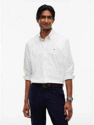 Tommy Hilfiger Mens Regular Fit Check TH Performance Shirt - Earth Sage - XXXL
