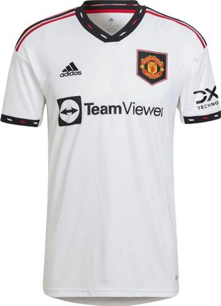 adidas Manchester United Fan Edition Soccer/Football V neck Stripe Logo Short Sleeve White H13880