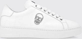 Philipp Plein Sneakers basse in pelle liscia con stampa Skull