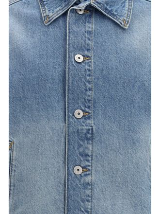 Jacquemus Mens Denim Jacket Blue-Tobacco Polyamide Blue/tobacco