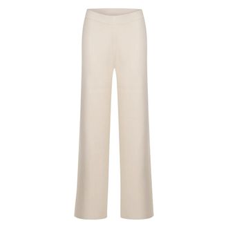 P.A.R.O.S.H. Wide Trousers, female, White, Size: L Knitted Elastic Waistband Trousers