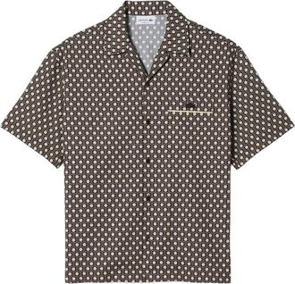 Lacoste Overhemd met patroon en korte mouwen - Bruin
