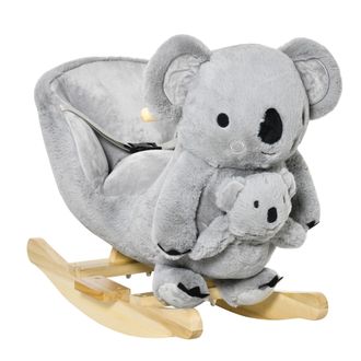 HOMCOM Caballito balanc&iacute;n para beb&eacute;s 60x33x50 cm gris