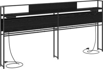 vidaXL Vidaxl - Storage Headboard with Storage Black oak 180 cm Engineered wood