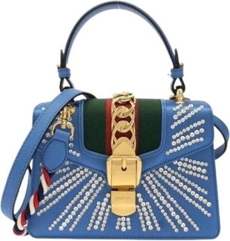 Gucci Pre-owned Handbags, female, Blue, Size: ONE SIZE Pre-owned Vintage Handbag