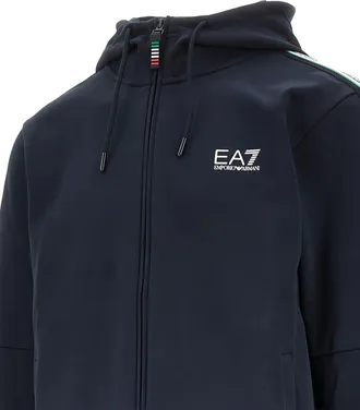 Emporio Armani Logo-Embroidered Hoodie - Navy