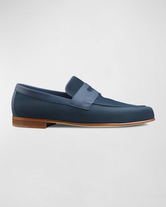 John Lobb Mens Hendra Suede Penny Loafers