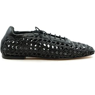 Andrea Gomez Antonia Woven Leather Flat in Black at Nordstrom, Size 35.5