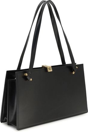 Versace Womens Severine Shoulder Bag Leather Black-Gold 82 Calf Bos Taurus Black/gold 82