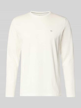 Fynch-Hatton Fynch-Hatton Longsleeve mit Rundhalsausschnitt und Logo in Offwhite, Größe XXXL