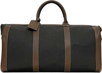 Dunhill Brown Gray Pvc Leather Boston Bag (Pre-Owned)