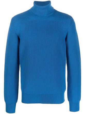 Orlebar Brown chunky-knit roll neck jumper - Blue