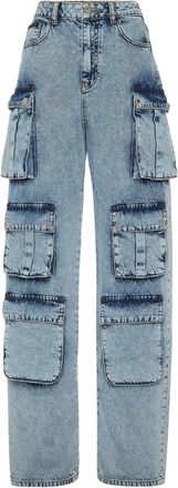 Philipp Plein Jeans cargo a gamba ampia - Blu
