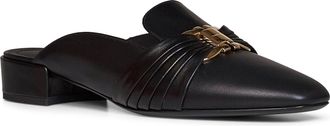 Ferragamo Womens Mules Corby Black Kidskin Leather Goat Sandal