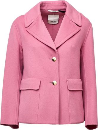 Max Mara Korte Enkele-Rij Jas - Dames - Blazers - Roze - XS - Wol - Jassen