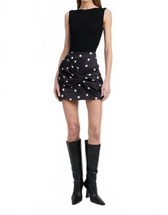 En Saison Polka Dot Mini Skirt In Black/white